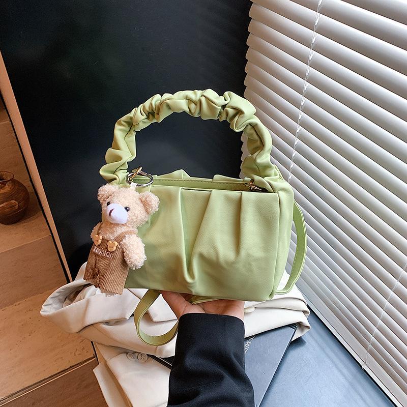 Popular bags women's new trendy fashion pleated handbags, high-quality textured shoulder messenger bags