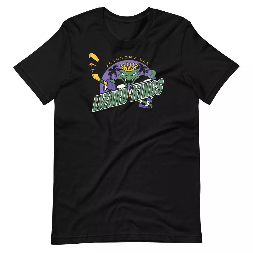 

JACKSONVILLE LIZARD KINGS Hockey Black Graphic Tee Shirt Unisex t-shirt S