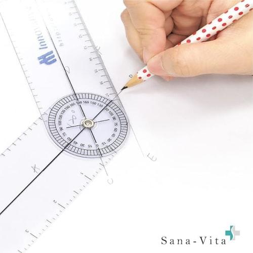 Sana-Vita Angle Ruler, Multi-Scale Rotating Multi-Function Angle Gauge, Transparent Plastic, Easy to Carry, Pack of 3
