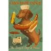 Adorable Cartoon Dachshund Dog Poster Print  Kawaii Animal Canvas Painting  Fun Wall Art for Kids Bedroom  Home Decor
