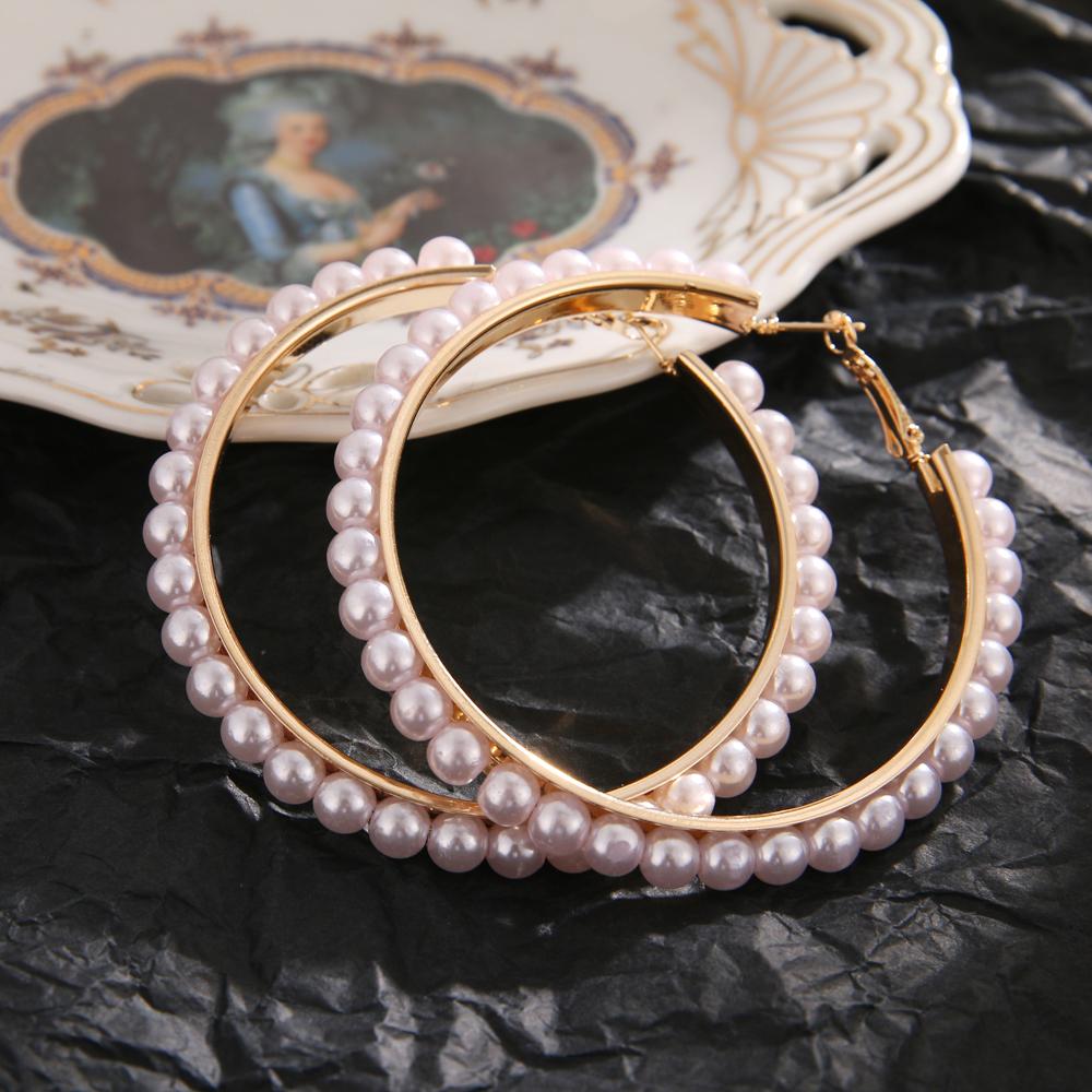 Móda Jednoduchá Zlatá barva Kovové kruhové náušnice Módní kruhové kruhy Statement Náušnice pro ženy Party šperky