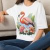 Pink Flamingo T-Shirt | Tropical Bird Floral Tee Gift for Boy Girl Mom Dad Grand Family Friend Sister Brother Crew Team Party