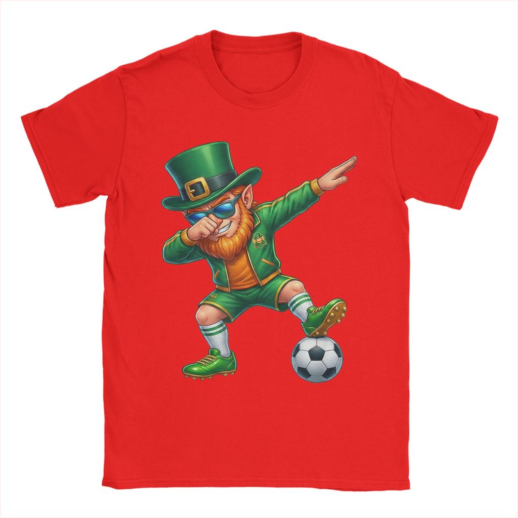 Funny Leprechaun Palying Soccer Player St Patricks Day T Shirt Summer Cotton TShirts For Unisexs Hippie Tshirt ShortSleeve Tops
