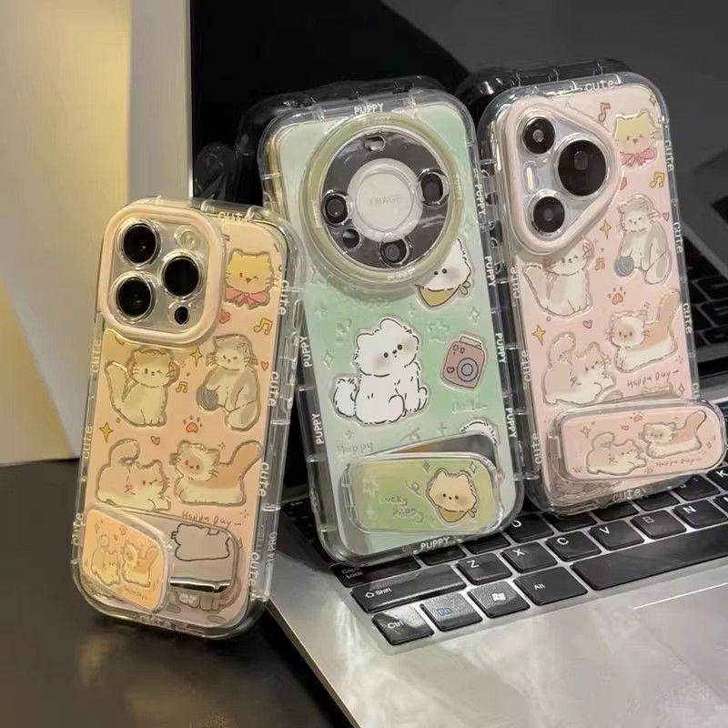 Play cat apple 17promax mobile phone case cartoon cute 16 advanced sense cute 15 protective case bracket case