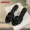 Fashion Summer Spring Elegant Women Heeled Sandals Slides Shoes Female Footwear Fashion Round Toe Ladies Thin Heels Sandals Shoes