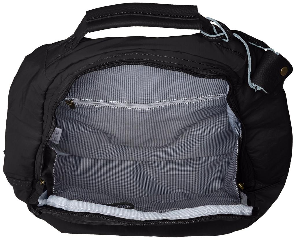 Tora Women's Backpack, Washed NylonCow Leather, Black