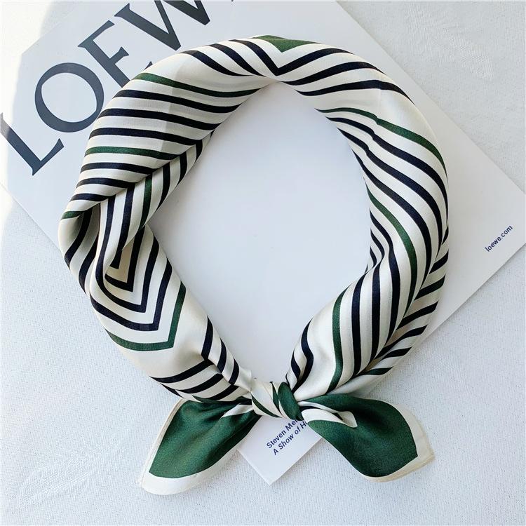 53*53 см квадратный шелковый шарф женский модный принт маленький шейный платок офисный — фото 15