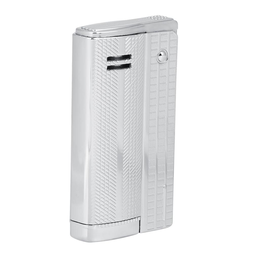 Vintage Oblate Fashionable Lightweight Portable Metal Lighter Daily Use(Silver)