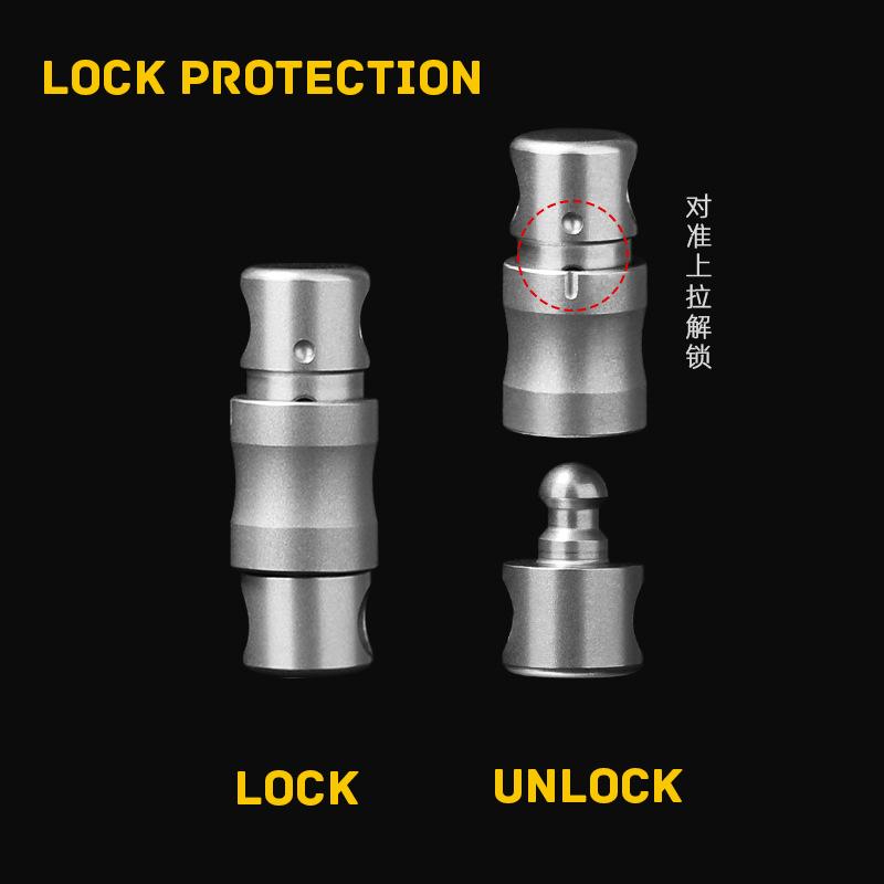 Titanium Alloy Quick Release Car Key Chain Ultra-light EDC Connecting Buckle With A Lock Rotary Keychain 360° Rotatable Keyring
