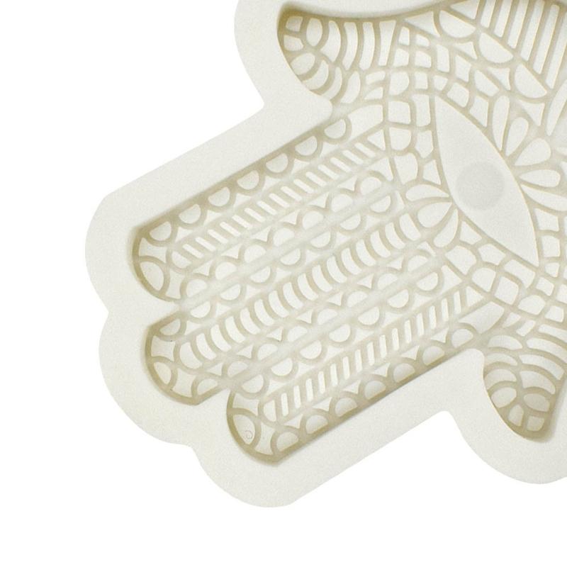 3D Fatima Hand Shaped Fondant Chocolate Mould Cake Topper Decorating Tools Epoxy Resin Silicone Mold Easy To Clean