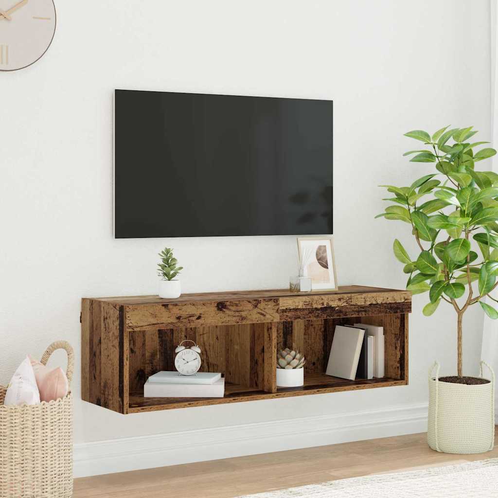 LED TV Cabinet Set in Reclaimed Wood Style 100 x 30 x 30 cm Particleboard