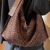 Leopard Bag Women Large Capacity Matte Retro One-shoulder Cross-body Work Commuting Dumpling