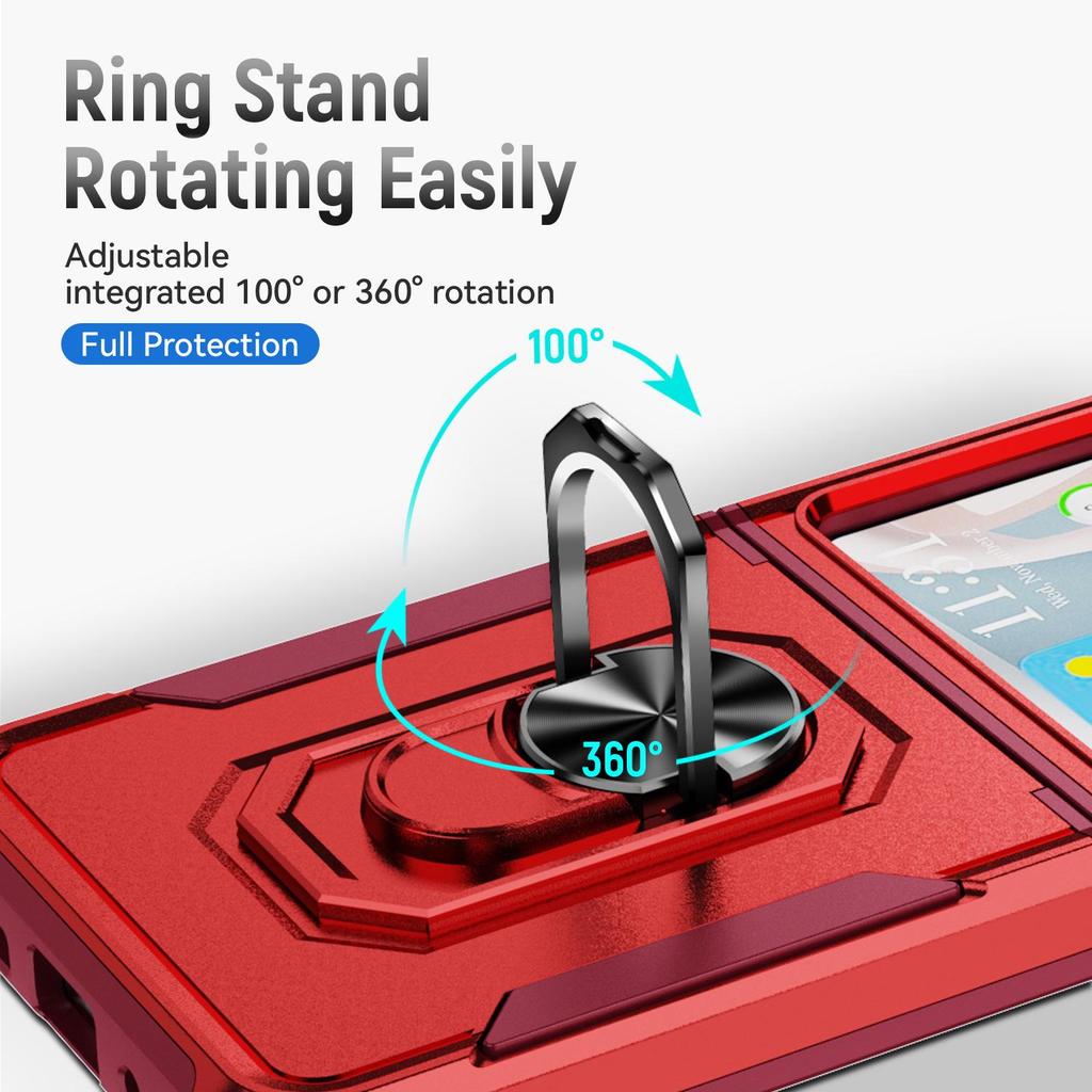 Samsung Z Flip6 Protective Case with Ring Holder - Full Coverage