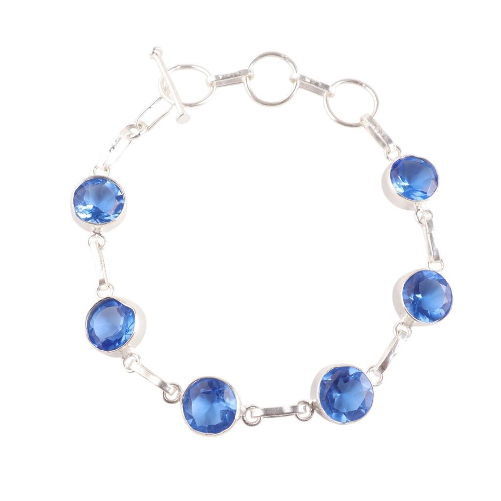 Tanzanite Gemstone 925 Sterling Silver Jewelry Handcrafted Bracelet  For Women RB-14-6