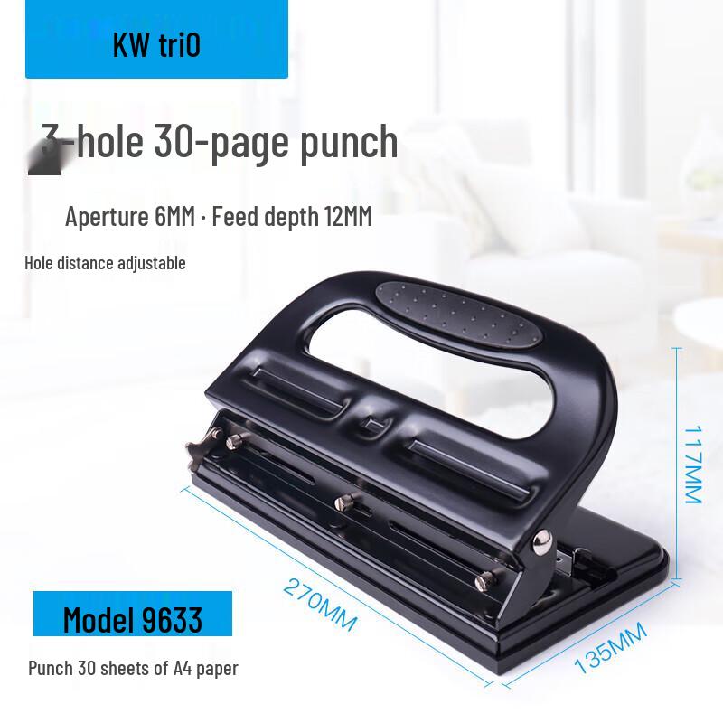 

KW-triO Adjustable 3-Hole Punch (30-Sheet Capacity)