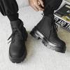 men's casual punk rock dress platform boots lace-up genuine leather shoes cowboy chunky boot cool autumn winter ankle botas male