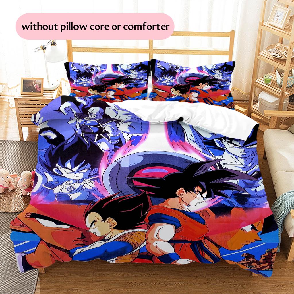 Dragon Ball Character Bedding Set, Classic Anime Art Bedroom Decoration, Exclusive Collector Gift.chl