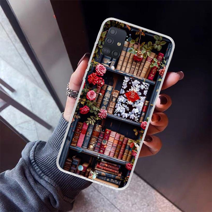 Read Books illustration Reading Phone Case For Samsung Galaxy A12 A52S A42 A32 A22 A51 A50 Note 20 Ultra 10 S10 Plus A71 A70 A31