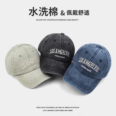 Tide Brand LA Letter Three-dimensional Embroidery Baseball Cap for Men and Women Couples Versatile Cap Fashion Show Small Face