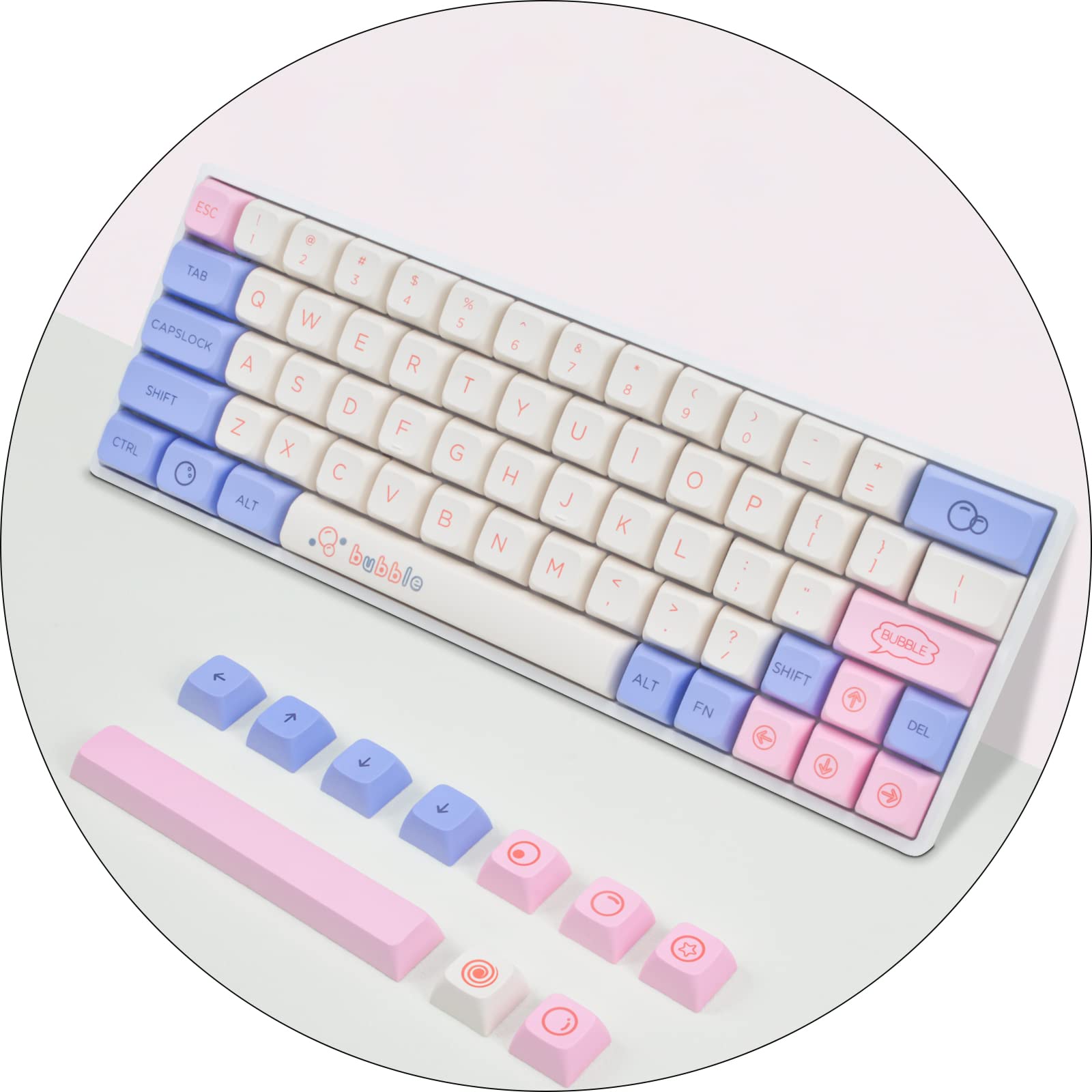 

Рожевий PBT XDA keycap механічна клавіатура оптична клавіатура для MX switch keycap, набір & (міхур)