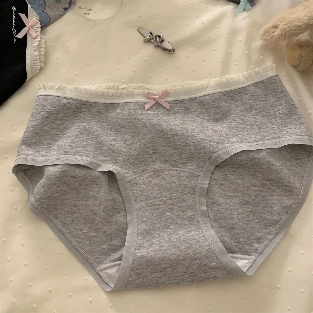 

Ladies Spring and Autumn Soft Cotton 7A Cotton Antibacterial Crotch Extended and Wide Middle Waist Triangle Briefs XL сірий