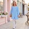 Lässiges Rüschenkleid für Mädchen, Bequemes Farbkleid für Frühling und Herbst zum täglichen Tragen