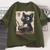 Funny Cat RaUnisex Tshirt Graphic Tee Japanese Kawaii Anime Cat Graphic T Shirts Unisex Women Casual Short Sleeve Cotton Tee Shirt