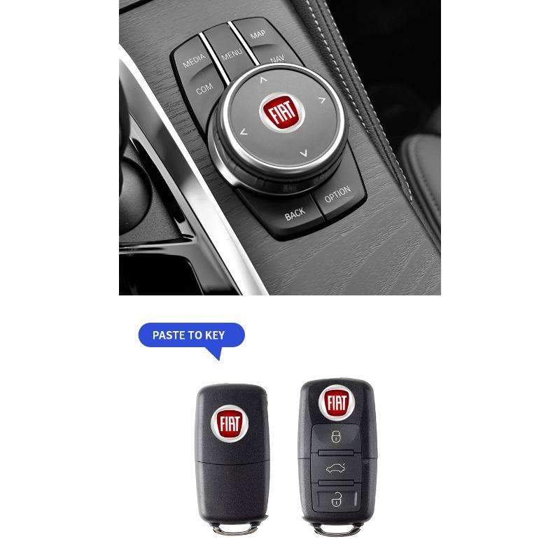 2/5/10 szt. Naklejka z logo samochodu Naklejki na konsolę środkową Akcesoria samochodowe do Fiat Abbas 124 125 500 Abarth Palio Punto Stlio Tipo Panda Doblo