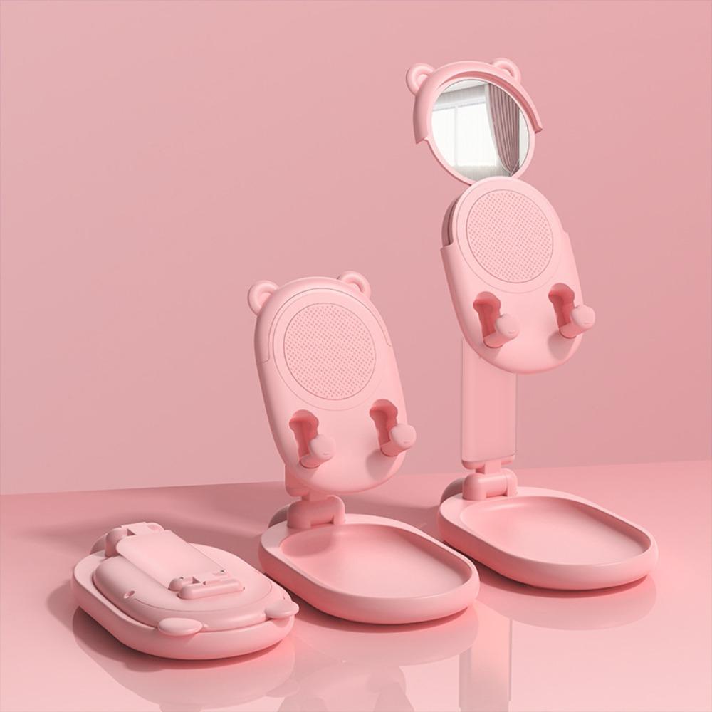 

With Makeup Mirror Creative Lazy Phone Stand Adjustable Cell Phone Bracket Phone Accessories рожевий
