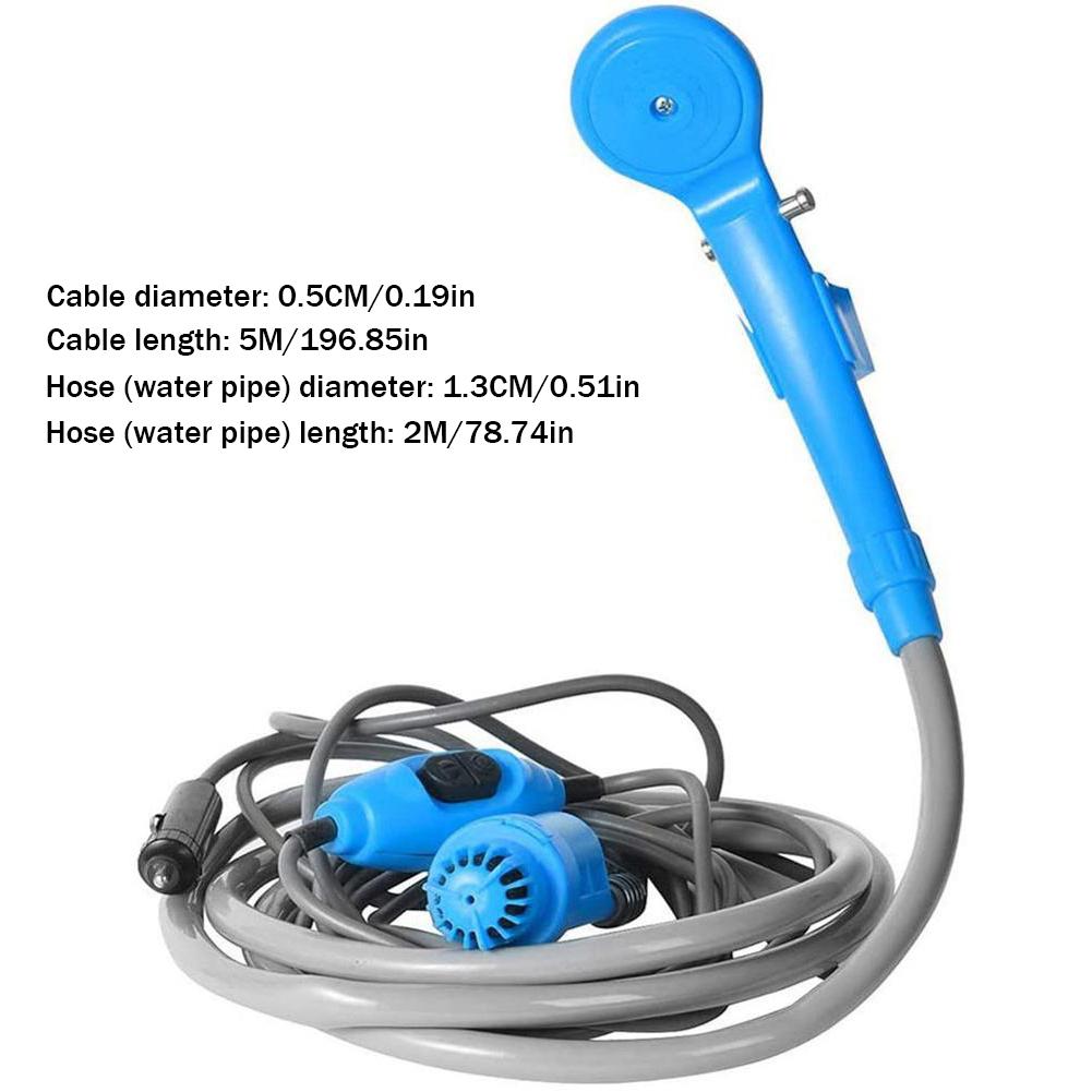 Camping Shower with 20L Water Bucket 12V Pump Hiking Travel Outdoor Electric Bath Show Plant Watering Car Washer Pet Cleaning