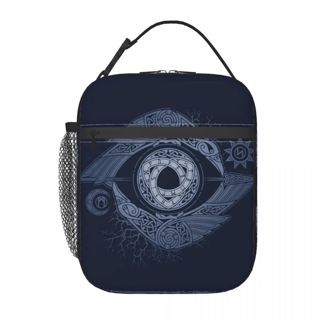 Odin's Eye Insulated Lunch Bag for Work School Raven Norse God Portable Cooler Thermal Lunch Box Women Kids