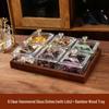 Glass Snack Tray with Compartments for Fruits, Candy, Pastries, and Tea - Perfect for Living Room or Coffee Table Use