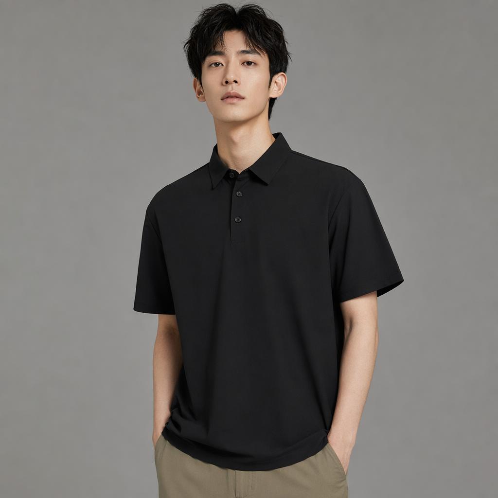 SAUCONY Solid Color Pullover Polo Shirt Men Tops SA2269SP42L-BK001