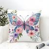 Beautiful Unique Floral And Butterfly Pillow Case Linen Pillow Case Sofa Home Decor Cushion Cover Cushion Cove