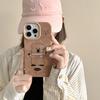 Cute Hug Scarf Bear for IPhone16promax Phone Case for Apple 15 Autumn and Winter Leather Texture 14/XR