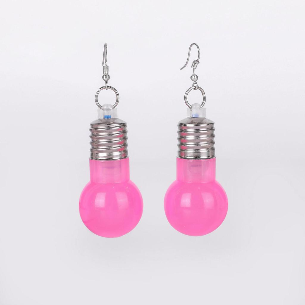 Stylish Luminous Multi-Color Light Bulb Pendant Earrings - Durable, Creative, and Fashionable Statement Piece.