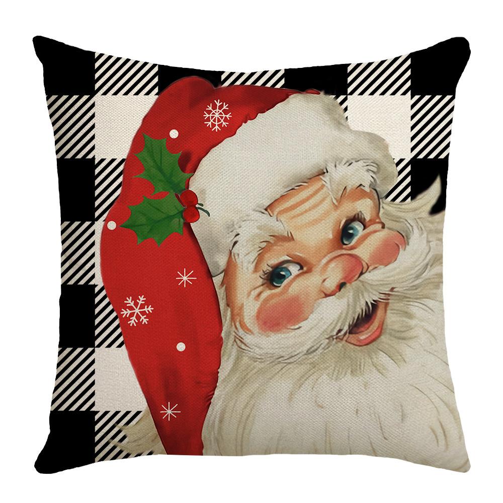 Christmas New Throw Pillow Cover Sofa Cushion Linen Christmas Red Festival Home Decoration Cushion Pillow Cover