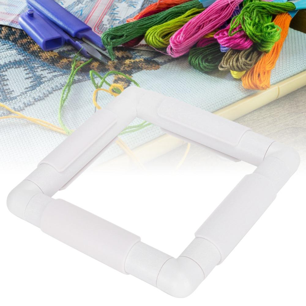 Plastic Cross Stitch Frame Square Shape Sewing Supplies Portable Embroidery Frame For Needlepoint