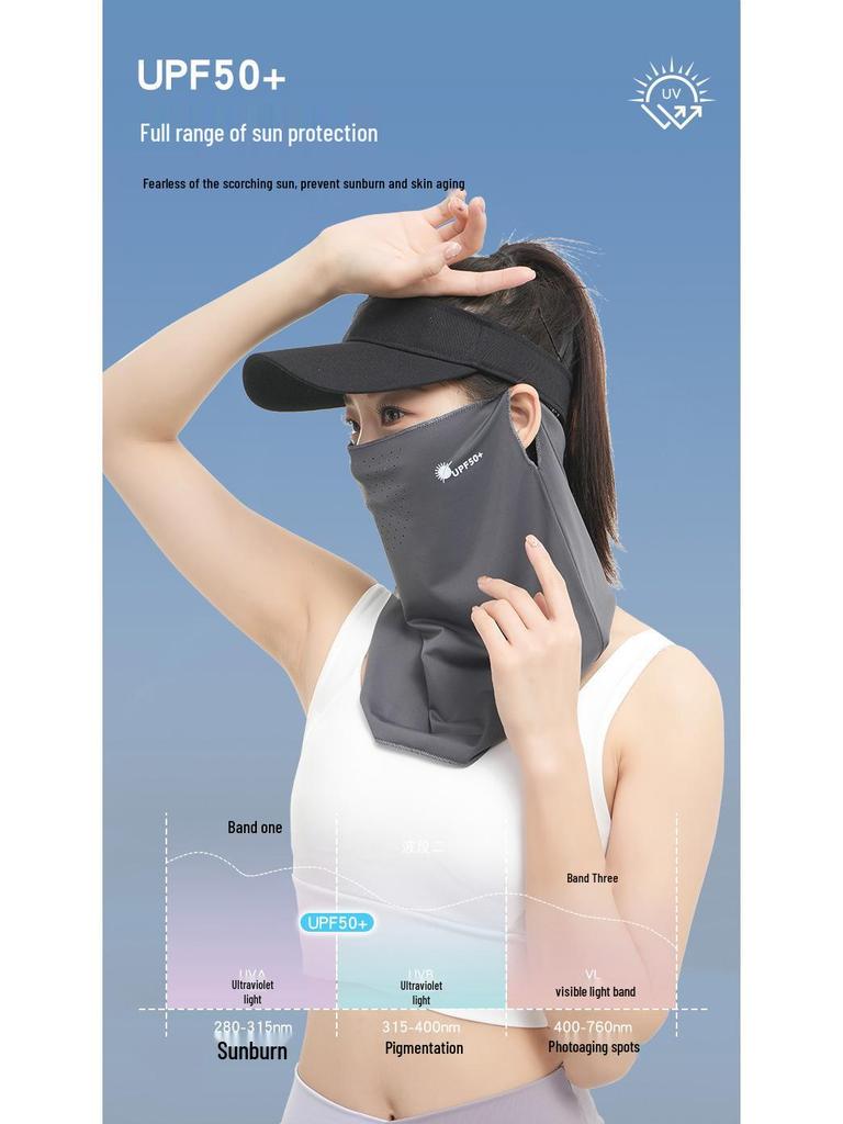 Women's UV Protection Ice Silk Neck Gaiter - Summer Ear-Hanging Face & Neck Guard for Outdoor Activities