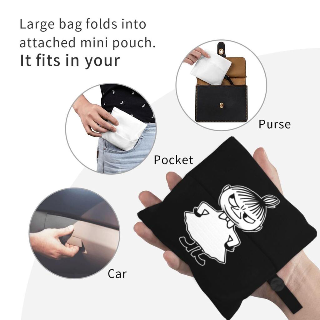 Moomin Little My Eco Lightweight Tote Large Waterproof Shopping Multifunctional Convenience Store Shopping Compact for Women and Say Goodbye to