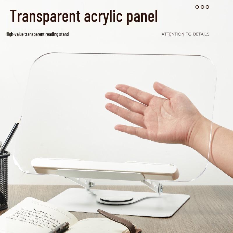 Rotating Transparent Acrylic Desktop Stand: Book, Music, Tablet Holder
