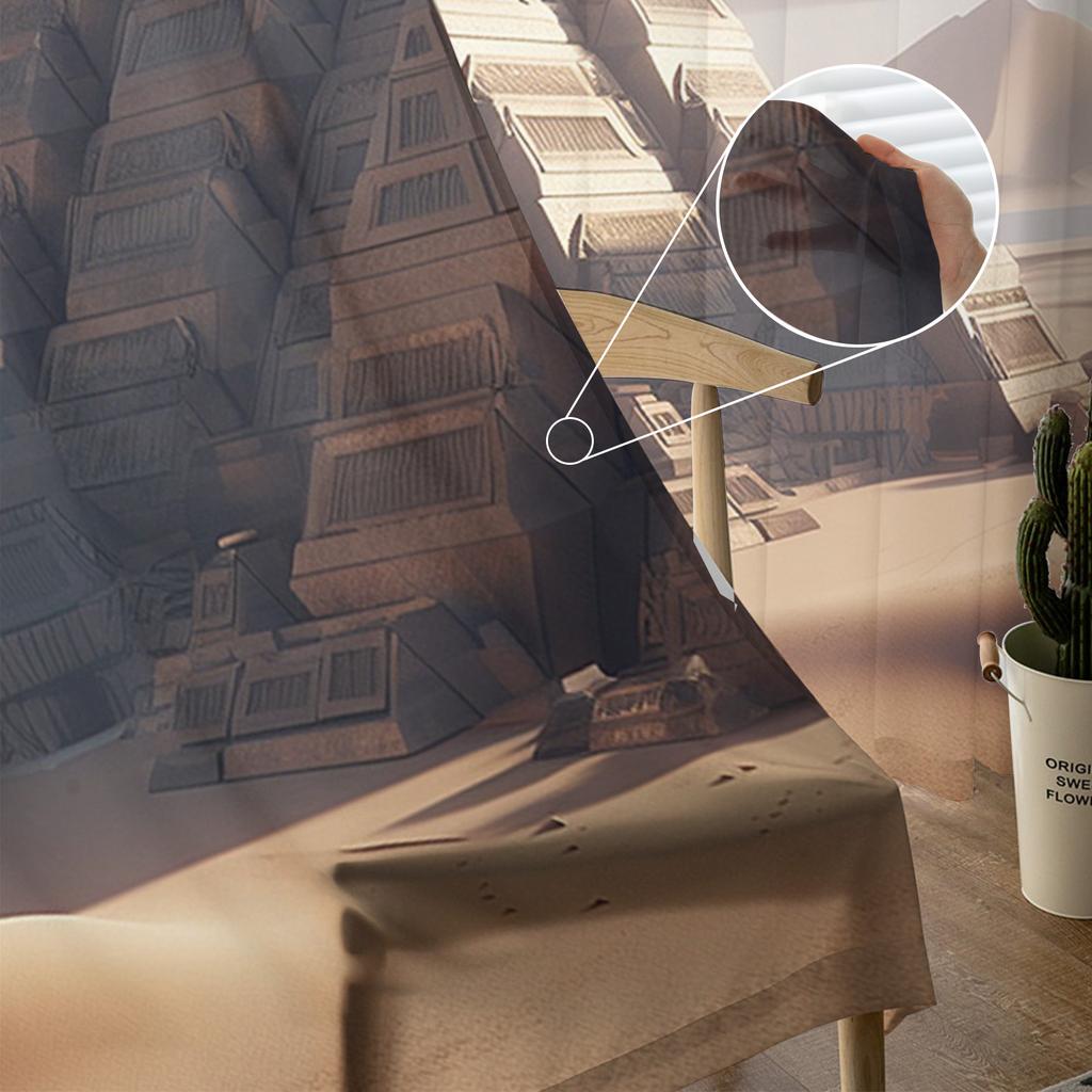 Pyramidové Mraky Měsíc Obloha Poušť Hvězdy Okenní Závěsy Do Obývacího Pokoje Ložnice Kuchyně Šifon Průsvitný Okenní Dekorace