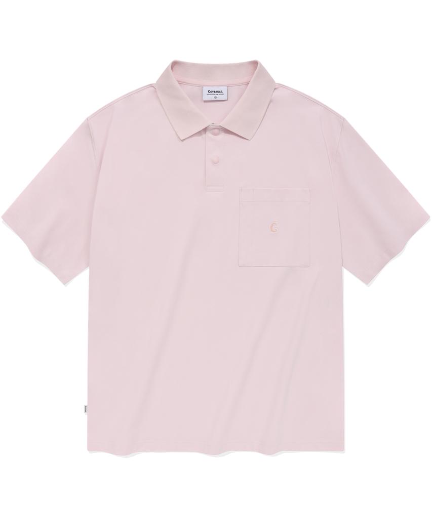 COVERNAT Authentic Pocket Collar T-Shirt Light Pink