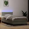 VidaXL Slatted Bed Base and Mattress Light Grey 90x210 Cm Velvet 3316959
