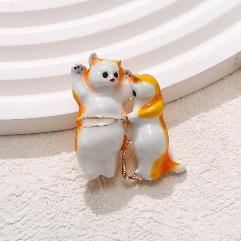 Милый мультяшный кот животное размер талия модный аксессуар брошь 3*3.5CM