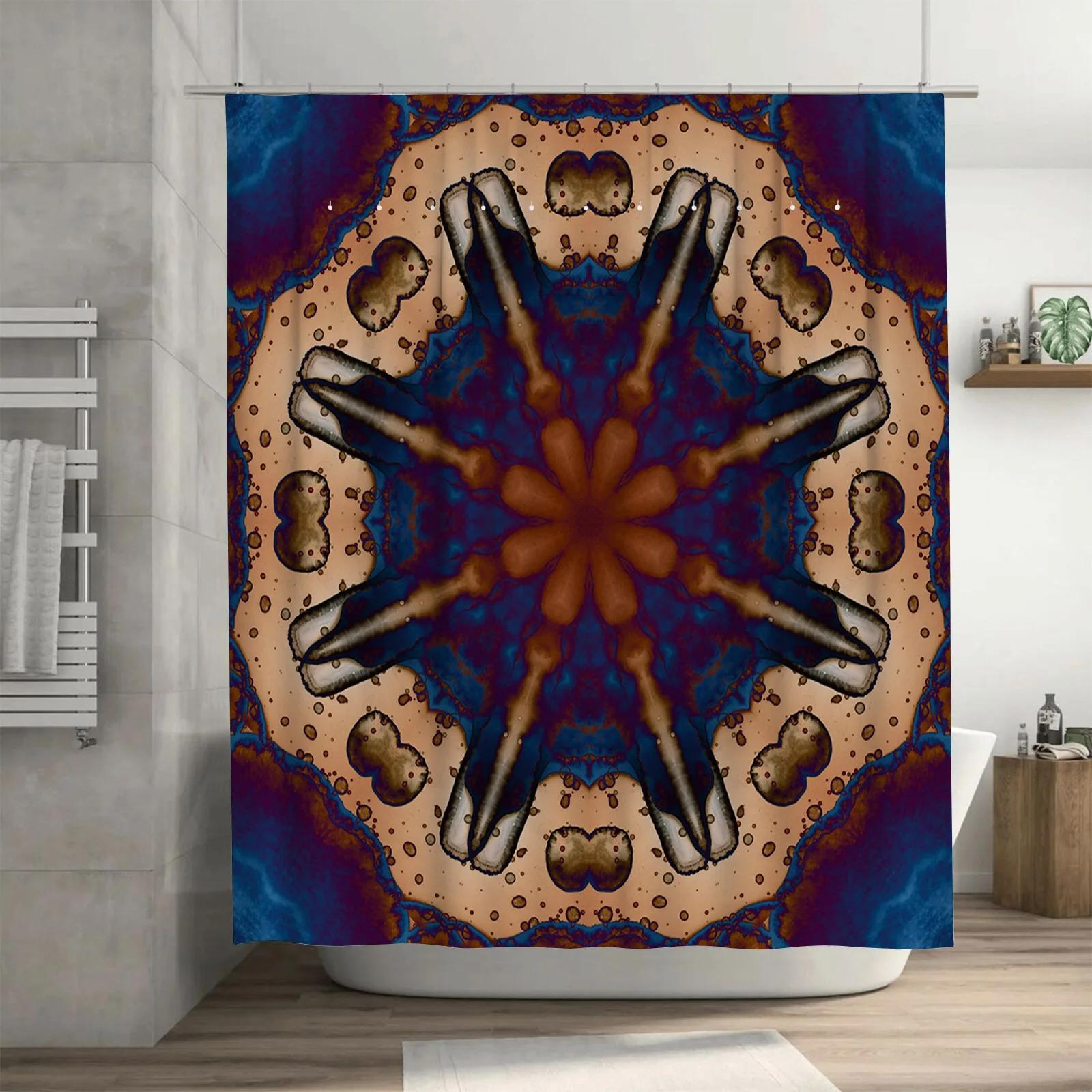 

Kaleidoscope Shower Curtain Unique Pattern Bathroom Decor Artistic Blue Purple Green Wall Hanging Waterproof Fabric 3D Printing W90xH180cm