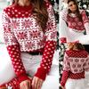 Dámský vánoční svetr Elk Snowflake s úpletem Tops halenka