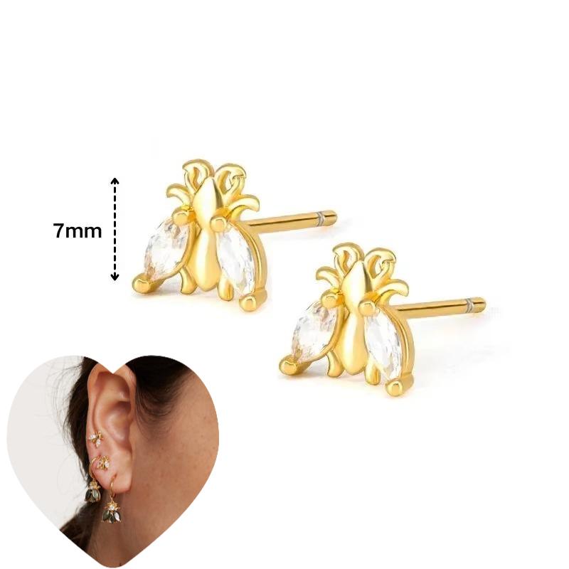 925 Silver Ear Needle White Zircon Butterfly/Water Drop Hoop Earrings Drop Earrings For Women Fashion Wedding Jewelry