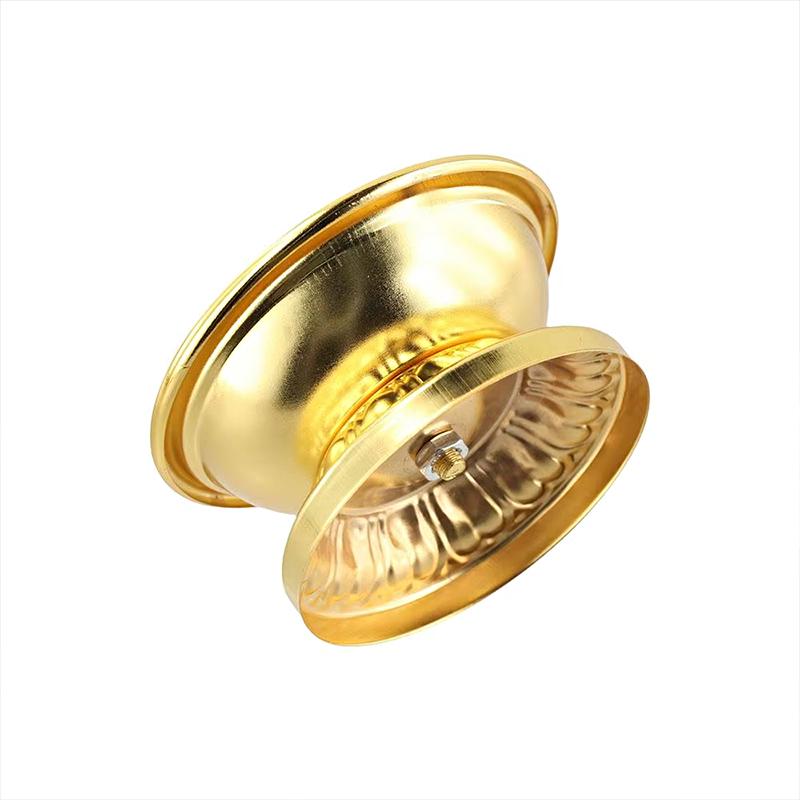 1PC Öllampe Ölschale Ornamente Buddhistische Lieferungen Vintage Golden Elegante Legierung hochbeinige Ghee Lampenfassung