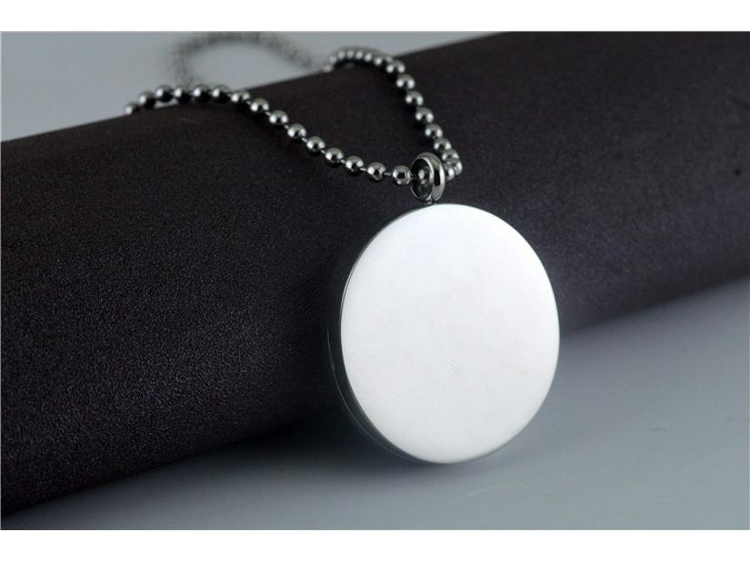 Personalized Round Photo Locket Necklace - Tree of Wisdom Pendant In Titanium Steel (STN653)